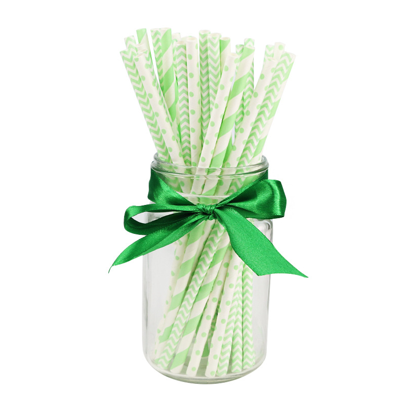 创意混色环保纸彩色婚礼婚庆生日派对布置一次性用品纸吸管25只