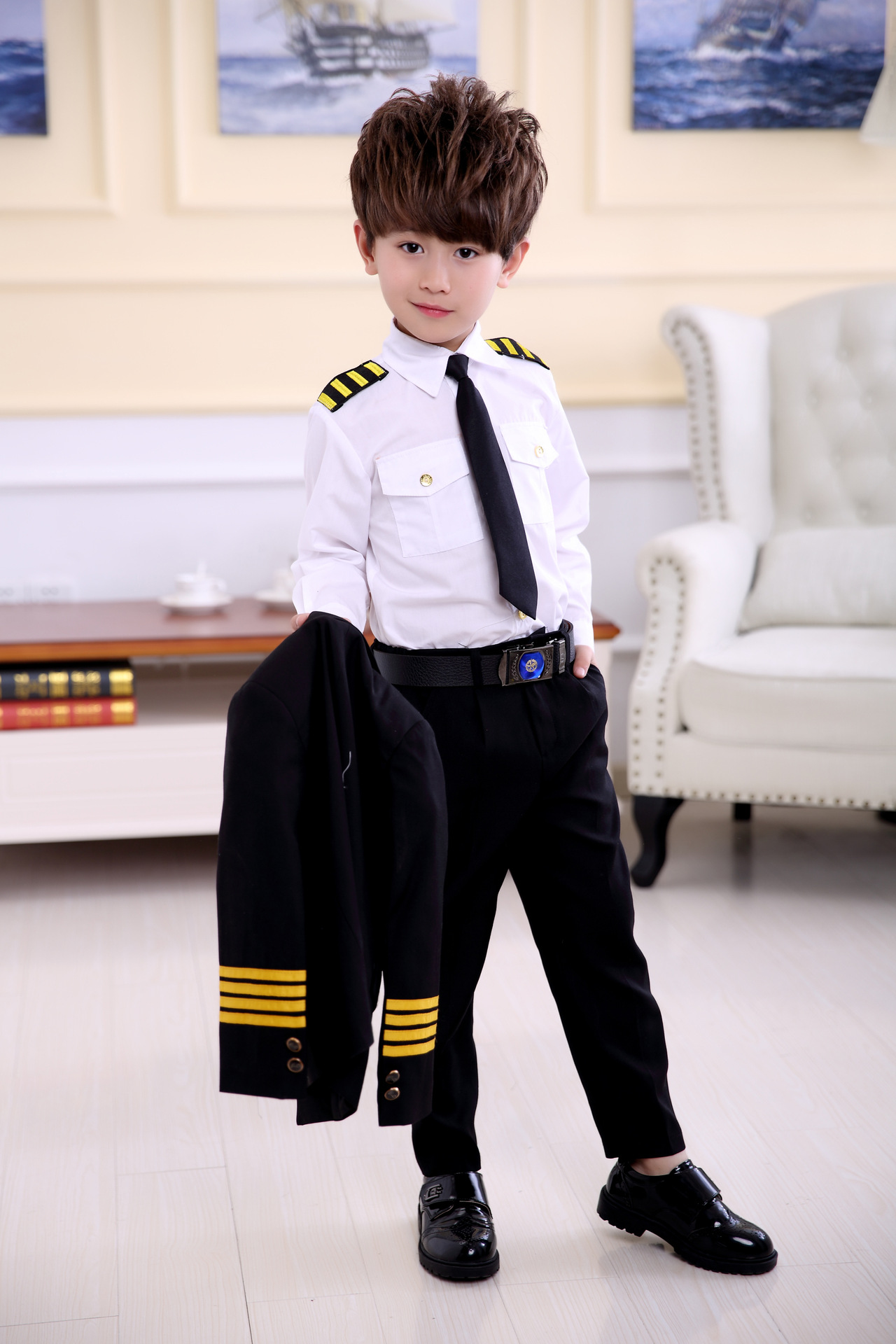 少年机长服装空少空姐空哥飞行员空军制服儿童西装礼服六一演出服