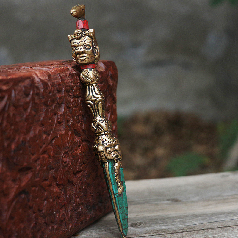 西藏法器批发尼泊尔手工马头明王金刚降魔杵纯铜金刚法会用具