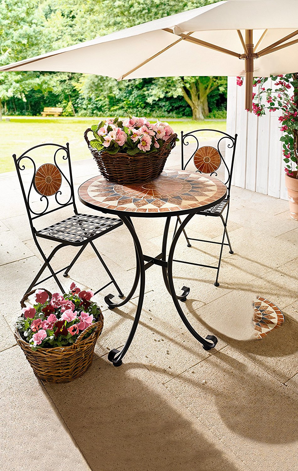 特价桌椅 欧式田园风格铁艺马赛克桌椅 户外桌椅 阳台桌椅 现货