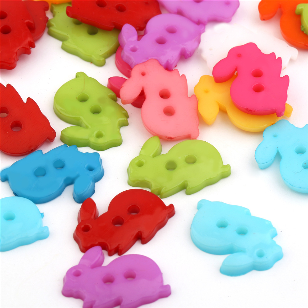 厂家直销彩色卡通动物纽扣塑料可爱兔子童装钮扣 儿童手工diy扣子