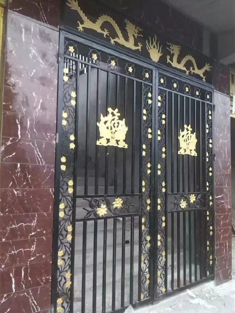 学校家庭单位铁艺大门焊接式可自由设计配件满足供应