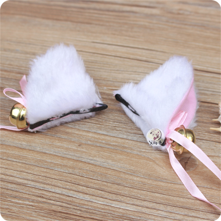 日韩发饰毛绒夹子铃铛猫耳发卡小恶魔成人儿童卖萌发卡漫展热卖