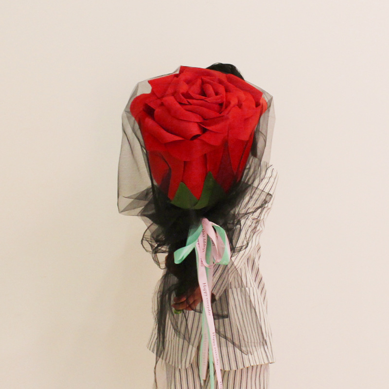 抖音同款巨型玫瑰花七夕情人节生日礼物永生花一枝独秀假花仿真花