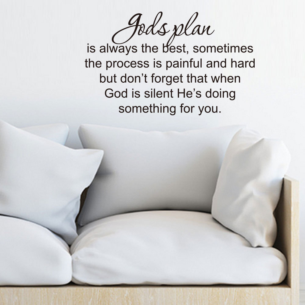 gods plan英文箴言移除个性时尚创意圣经贴客厅沙发背景jzq158