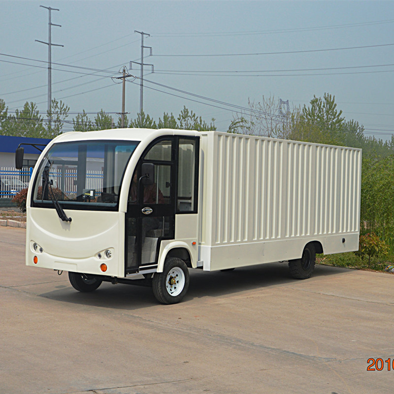 直销3吨加长电动厢式货车四轮箱体后开门对开门多用途电瓶转运车
