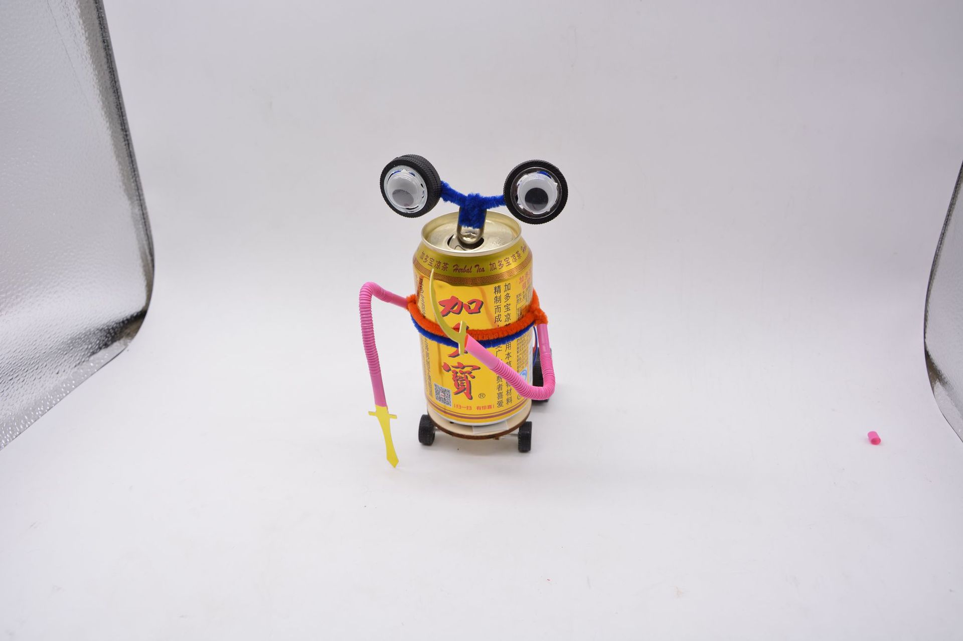 易拉罐机器人 科技小制作电动diy小发明科学实验手工作业拼装玩具