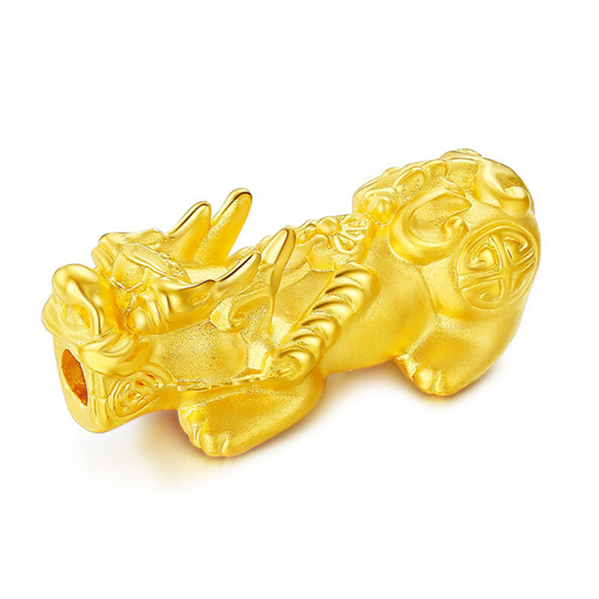 厂家欧币饰品镀金横穿貔貅diy配件 镀24k3d硬金貔貅手串手链批发