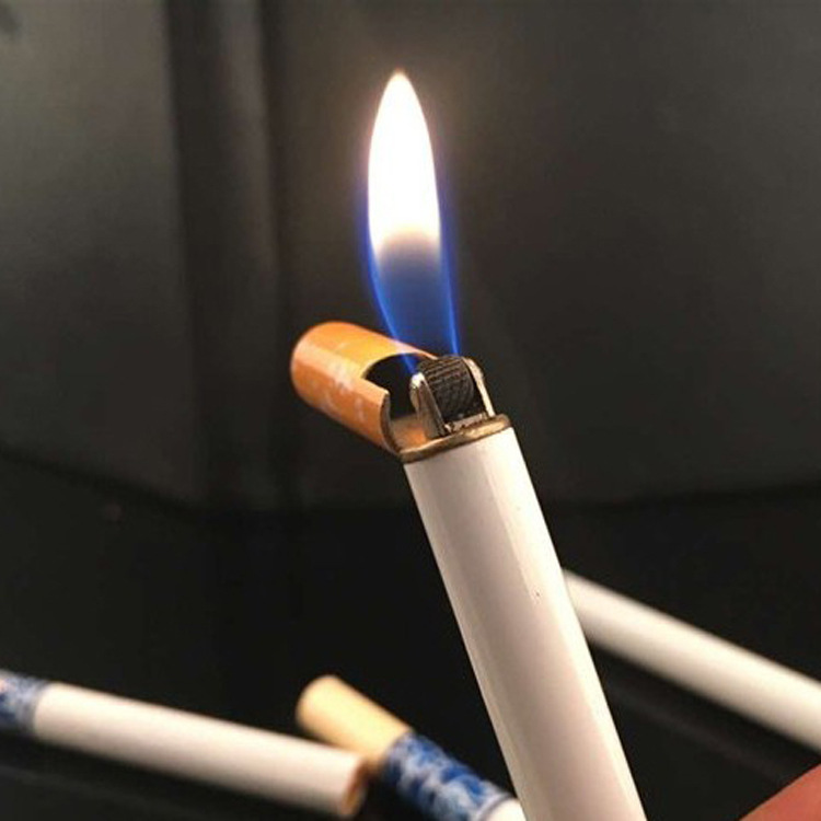 创意仿真香烟打火机长条香烟明火打火机砂轮烟型广告礼品定制