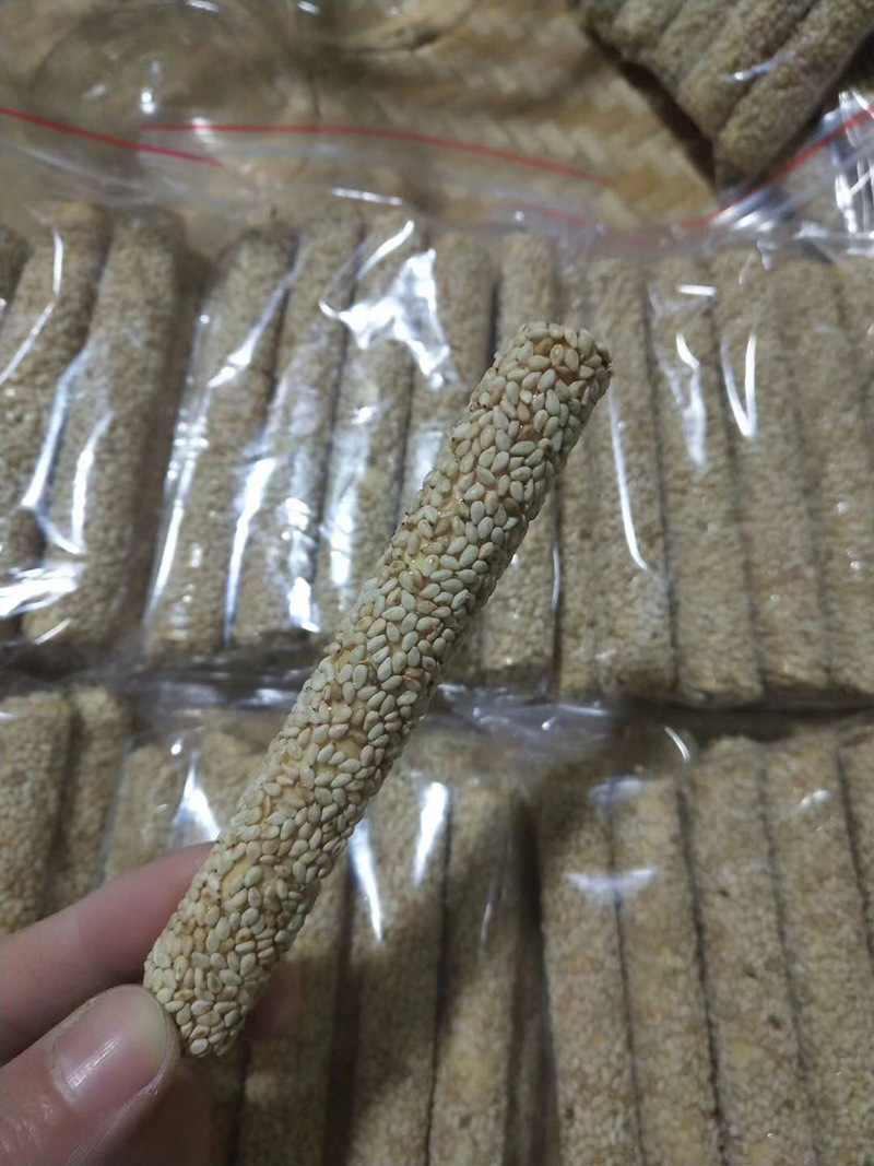 芝麻杆冲管糖纯手工民间传统寸金糖古法熬制空心麻杆糖10根袋装