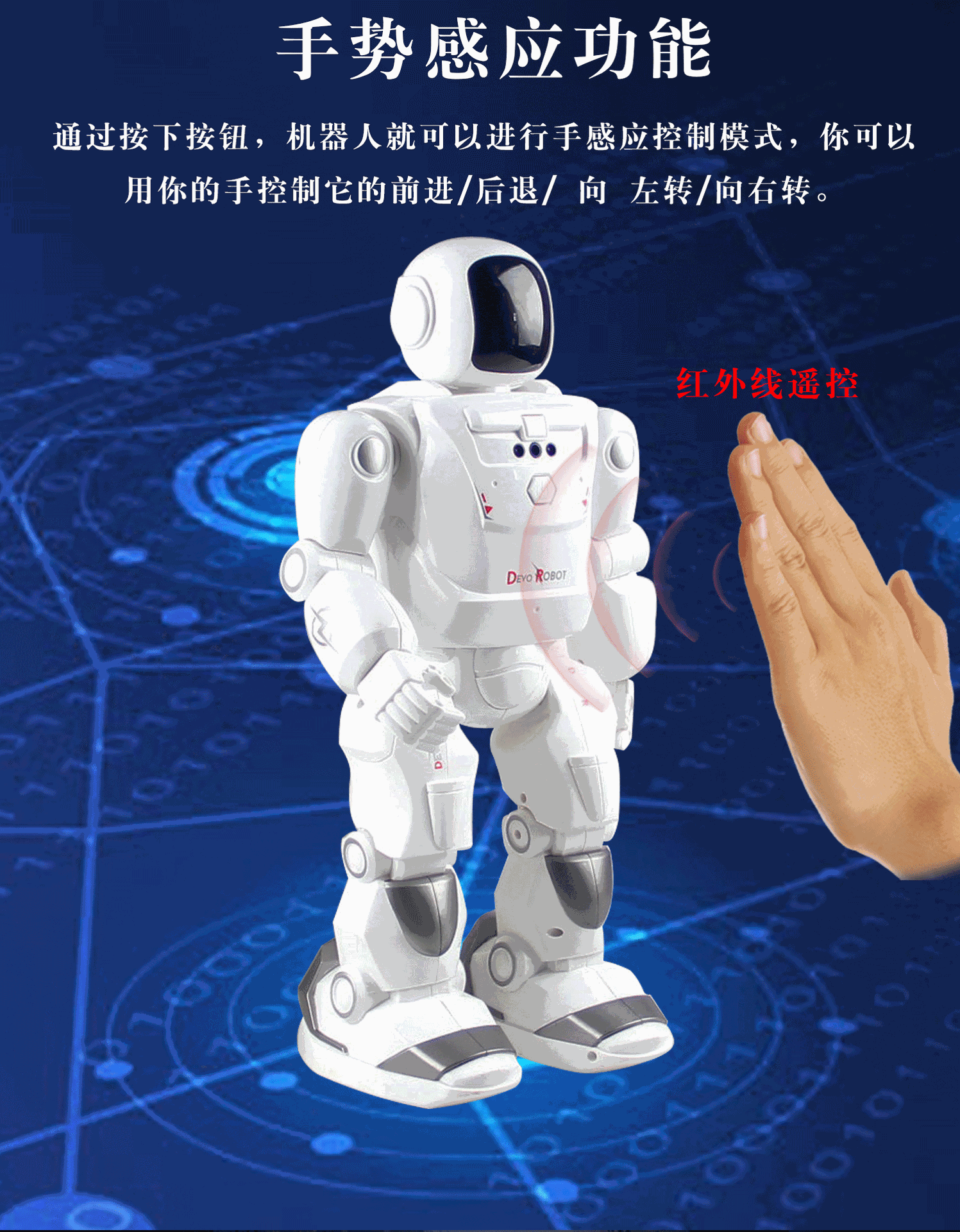 智能红外线遥控感应机器人 益智早教太空机械儿童模型玩具批发