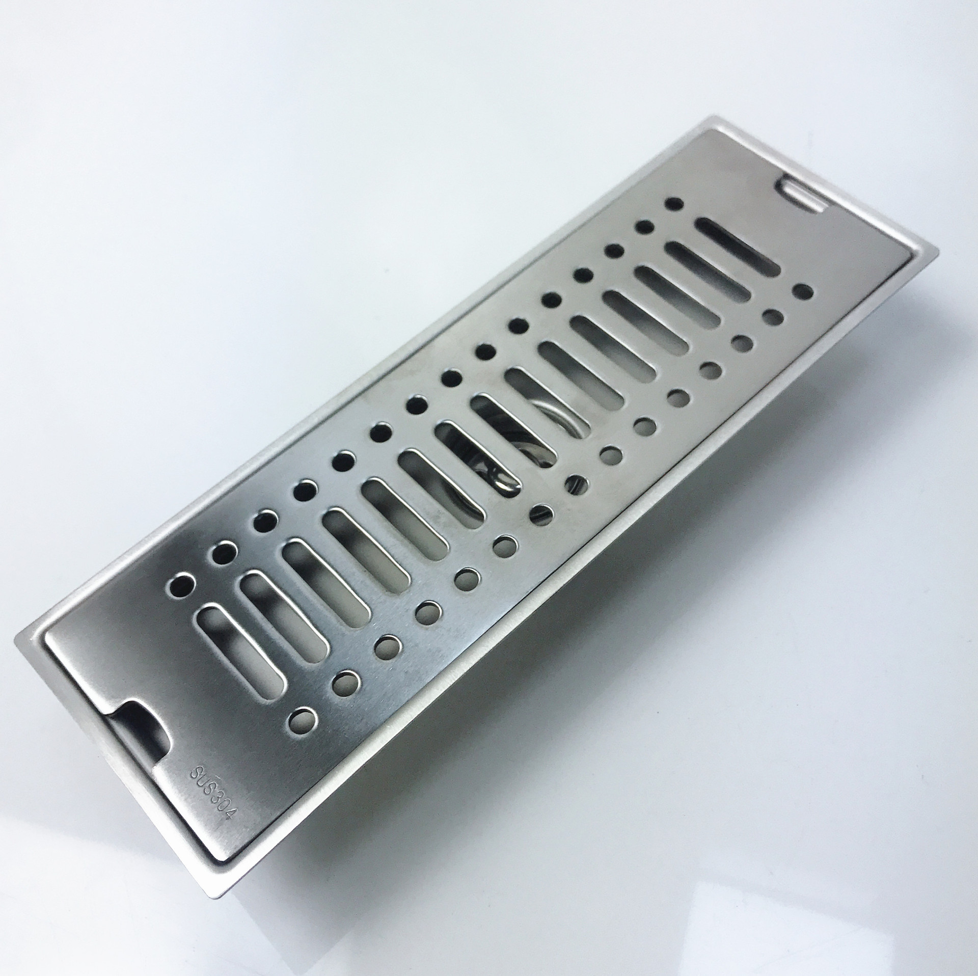 三福新款304不锈钢加长地漏浴室卫生间地漏工程酒店长方形地漏