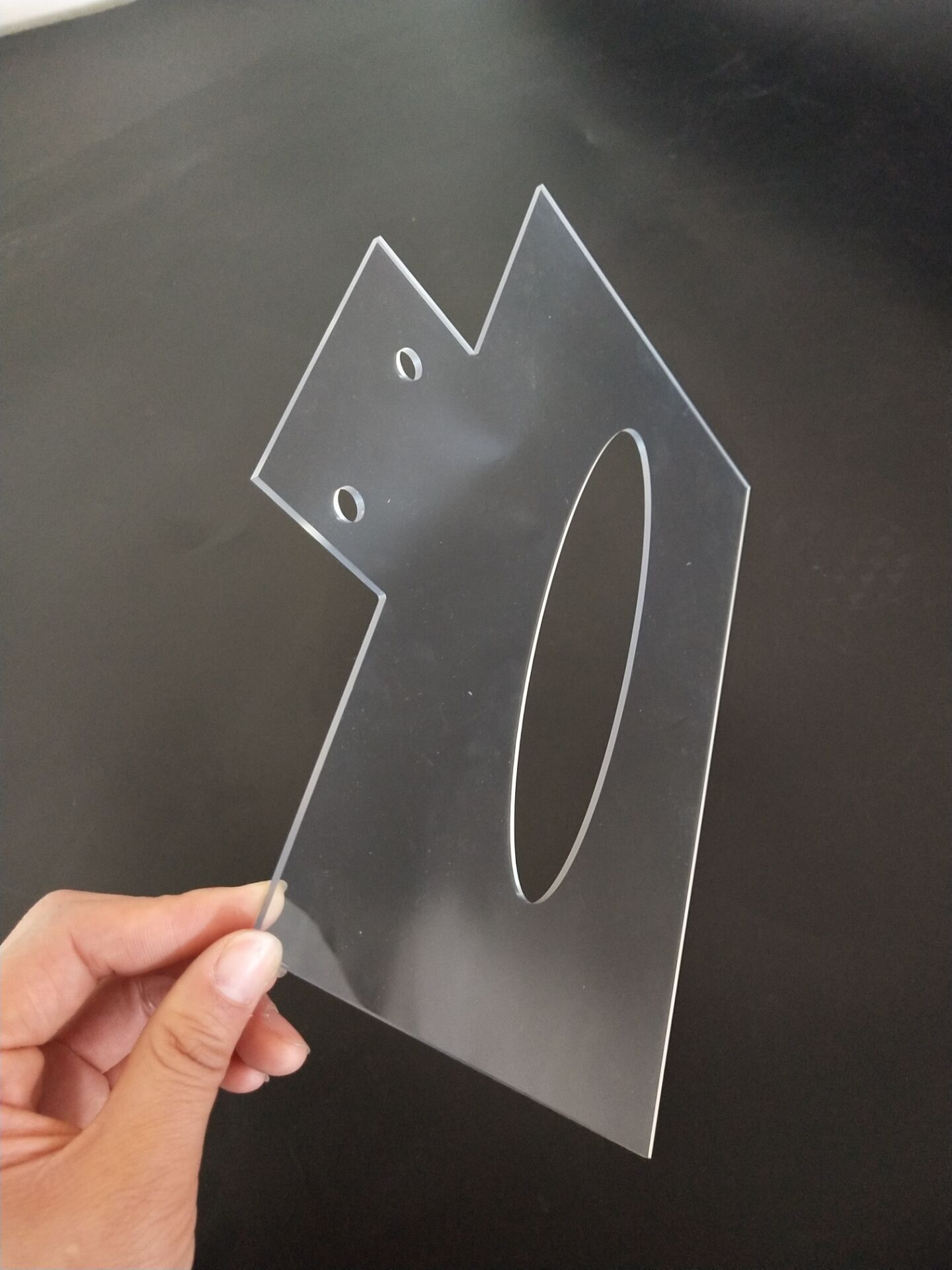 透明pc板亚克力板雕刻切割椭圆孔 方孔倒角雕刻切割半成品加工