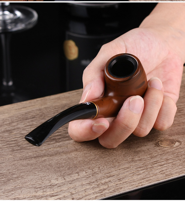 跨境pipe三达sd106烟斗烟丝斗胶木弯式烟斗循环过滤烟斗礼盒装