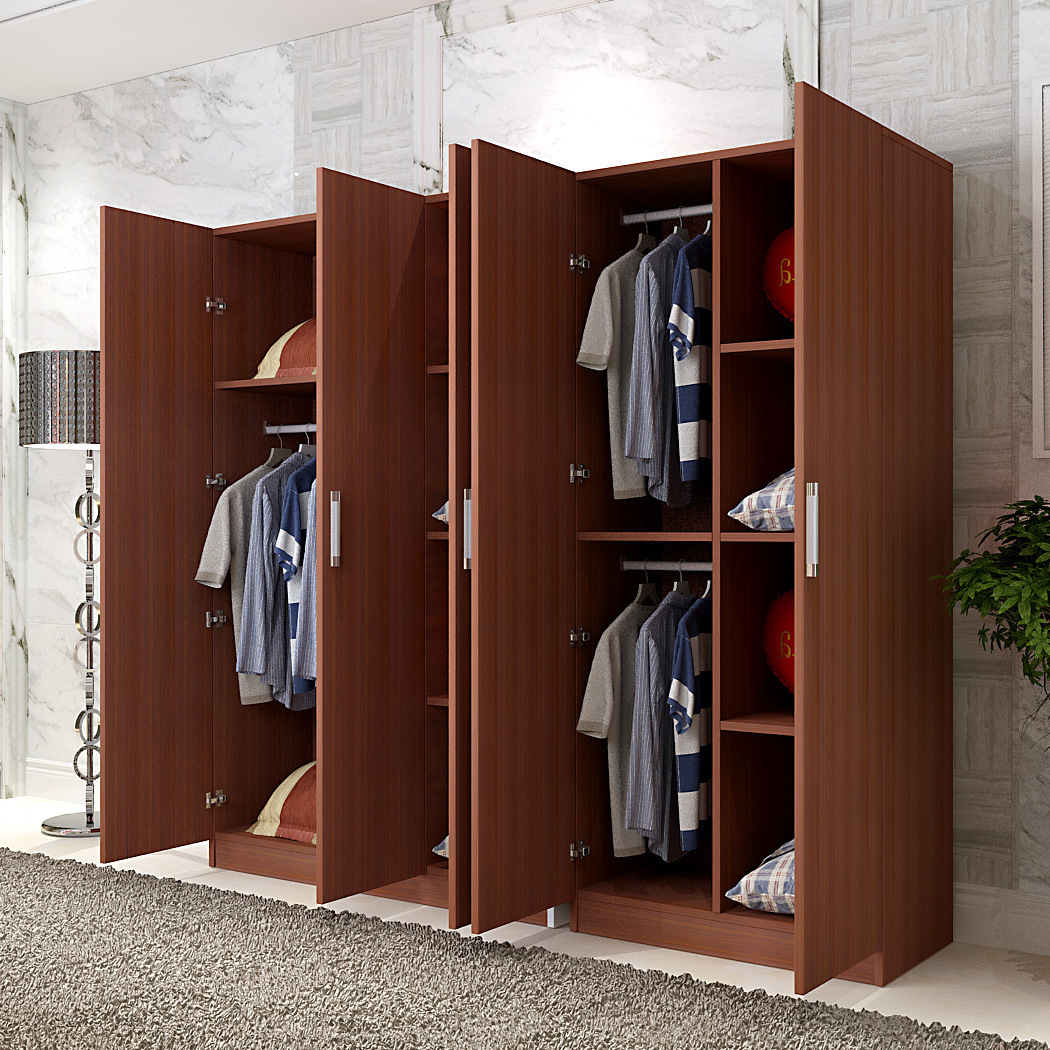 简约中式卧室橱柜大衣柜实木质组合衣柜2门3门4门5门整体衣橱批发