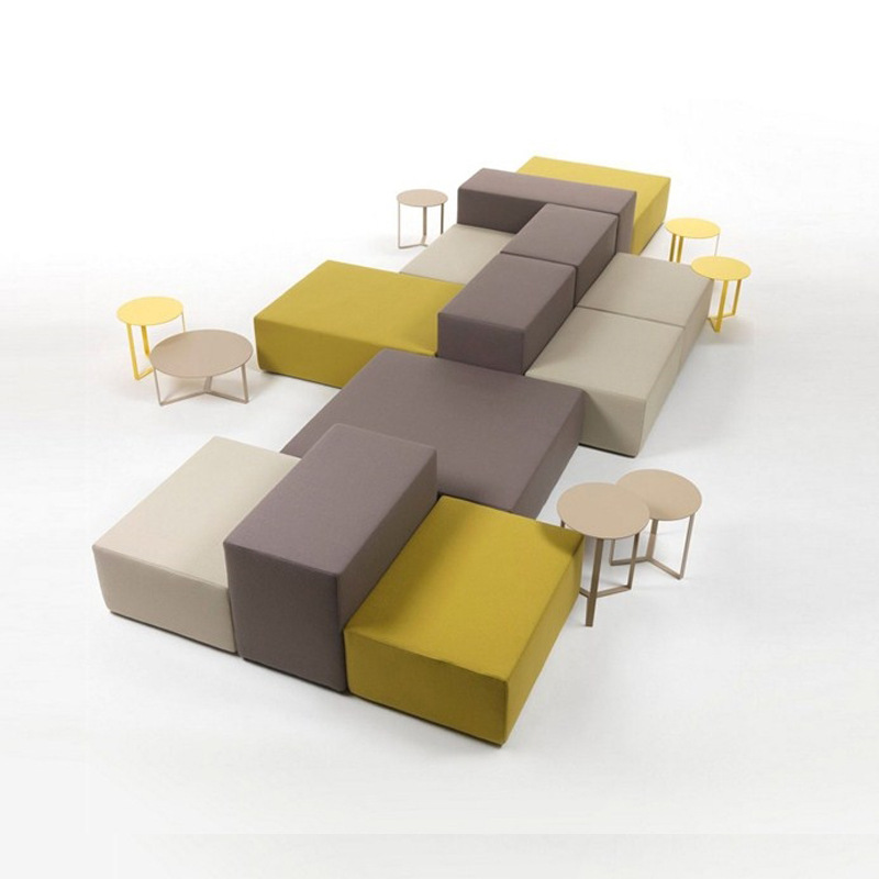 创意拼接沙发布艺组合办公休闲商场等候公司接待模块化休息区沙发
