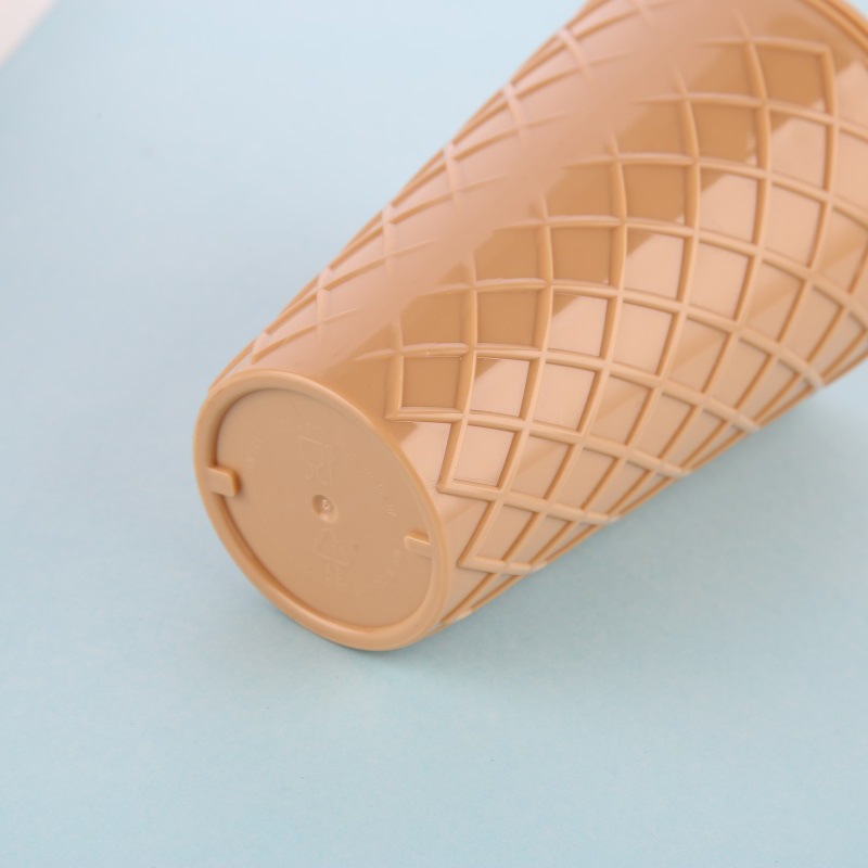 新款 环保材质雪糕吸管杯 创意塑料杯 透明时尚塑料双层杯子批发