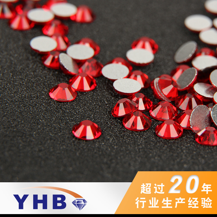 Factory Wholesale Production Flat Bottom Rhinestone Ormanent round Light Red Bottoming Drill Clothes Ingredients Jewelry Accessories DIY Wholesale