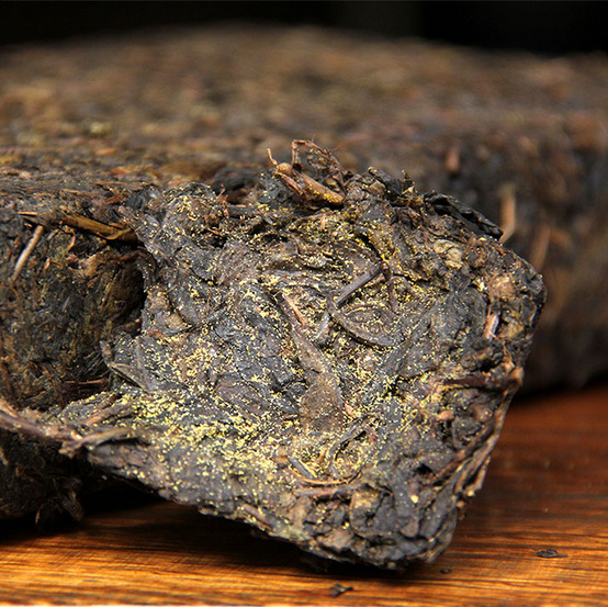 黑茶2017黑金花茯砖茶1kg安化黑茶1000g口粮原叶茯茶砖华莱黑茶