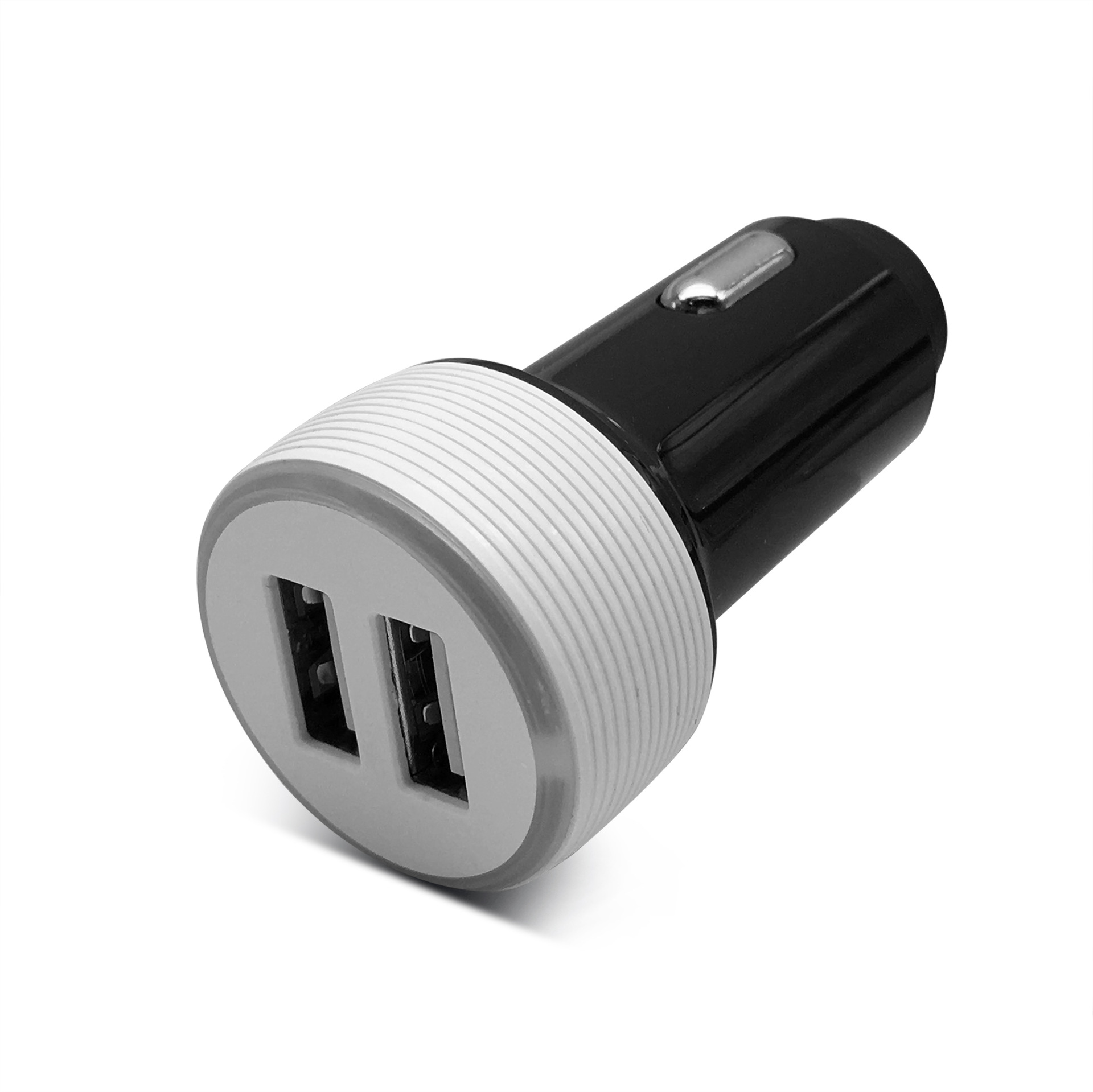 新款双口铝合金车载充电器发光款2.4a 4.8aled light car charger