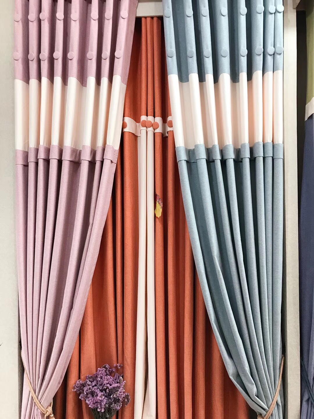 公主帘成品 蝴蝶结 加厚人字呢窗帘成品帘厂家批发 秘密花园柯桥