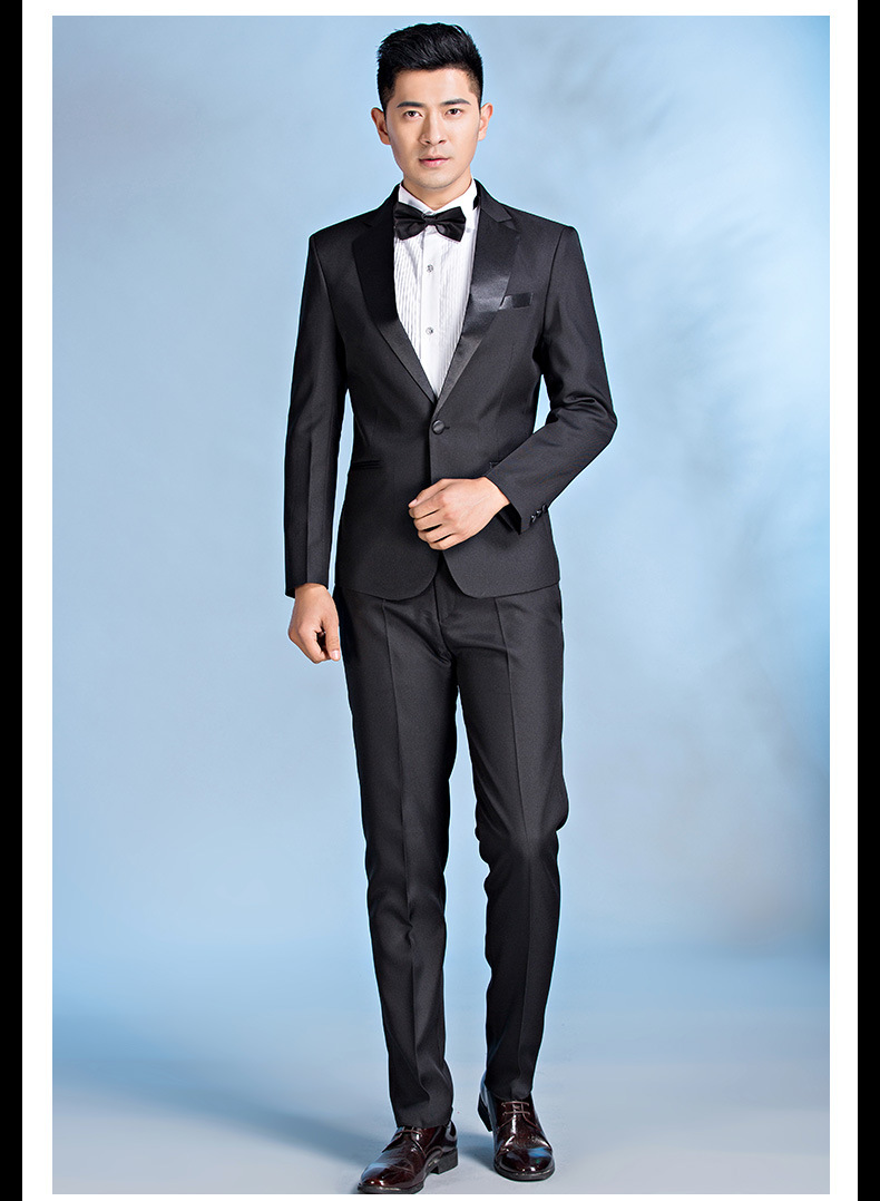 2018新款男士演出礼服结婚拍照影楼男装礼服主持司仪舞台演出服
