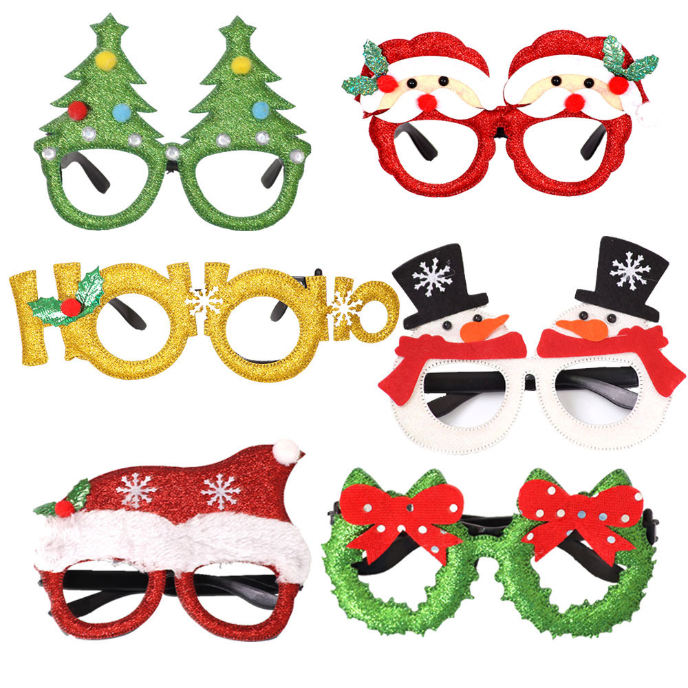 Amazon Christmas Decorations Christmas Glasses Party Decoration Supplies Christmas Products Snowman Antlers Glasses Frame