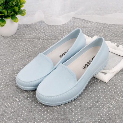 Low-Top Rain Boots Waterproof Rain Boots Shallow Mouth Rubber Shoes Kitchen Anti-Slip Working Female Adult Short Tube Shoe Cover Nurse Shoes