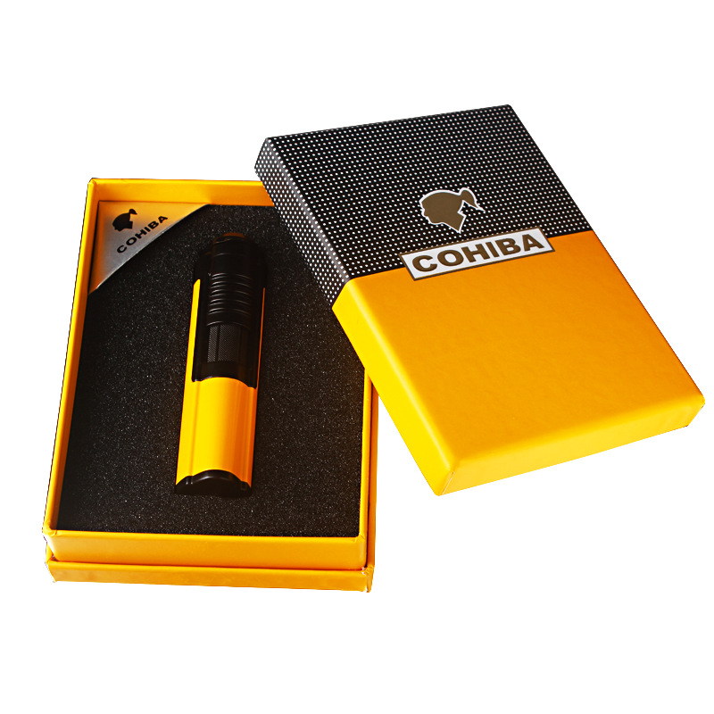 cohiba打火机金属锌合金电泳喷漆直冲防风充气雪茄打火机