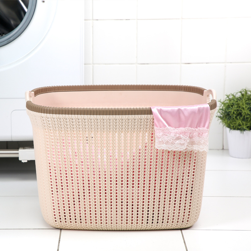 Oversized Bathroom Clothes Storage Basket Plastic Portable Finishing Laundry Basket Hollow Sundries Toy Storage Supplies