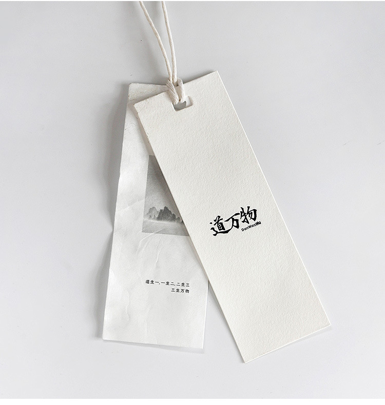 高档简约服装吊牌 中国风格吊牌设计 文艺女装吊卡定制 标签订做
