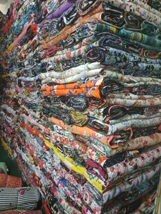 库存零头布人棉印花零头布人造棉5米以上零头布