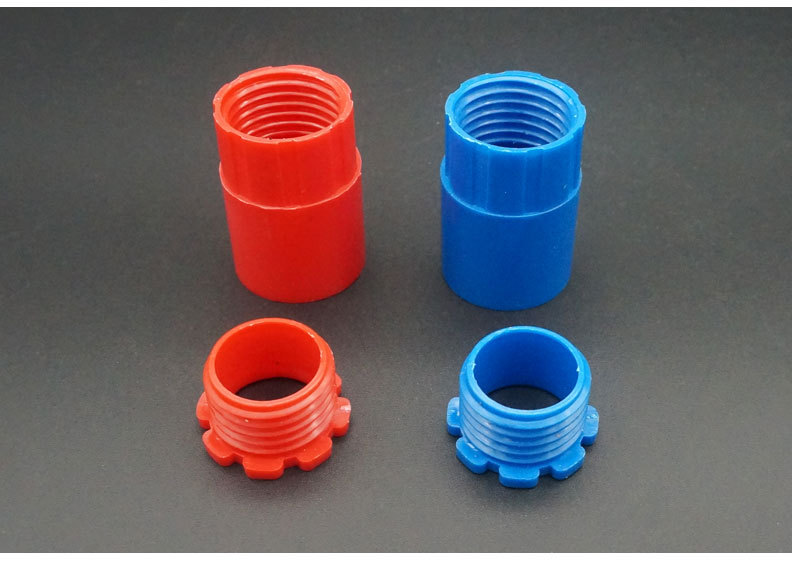 厂家热卖 国标pvc电工穿线管配件 16/20红蓝白色杯梳 锁扣 锁母