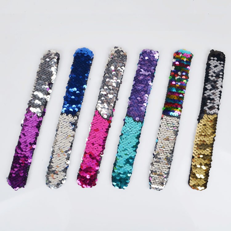 跨境电商亚马逊爆款美人鱼儿童玩具亮片啪啪圈手环节日赠品圣诞