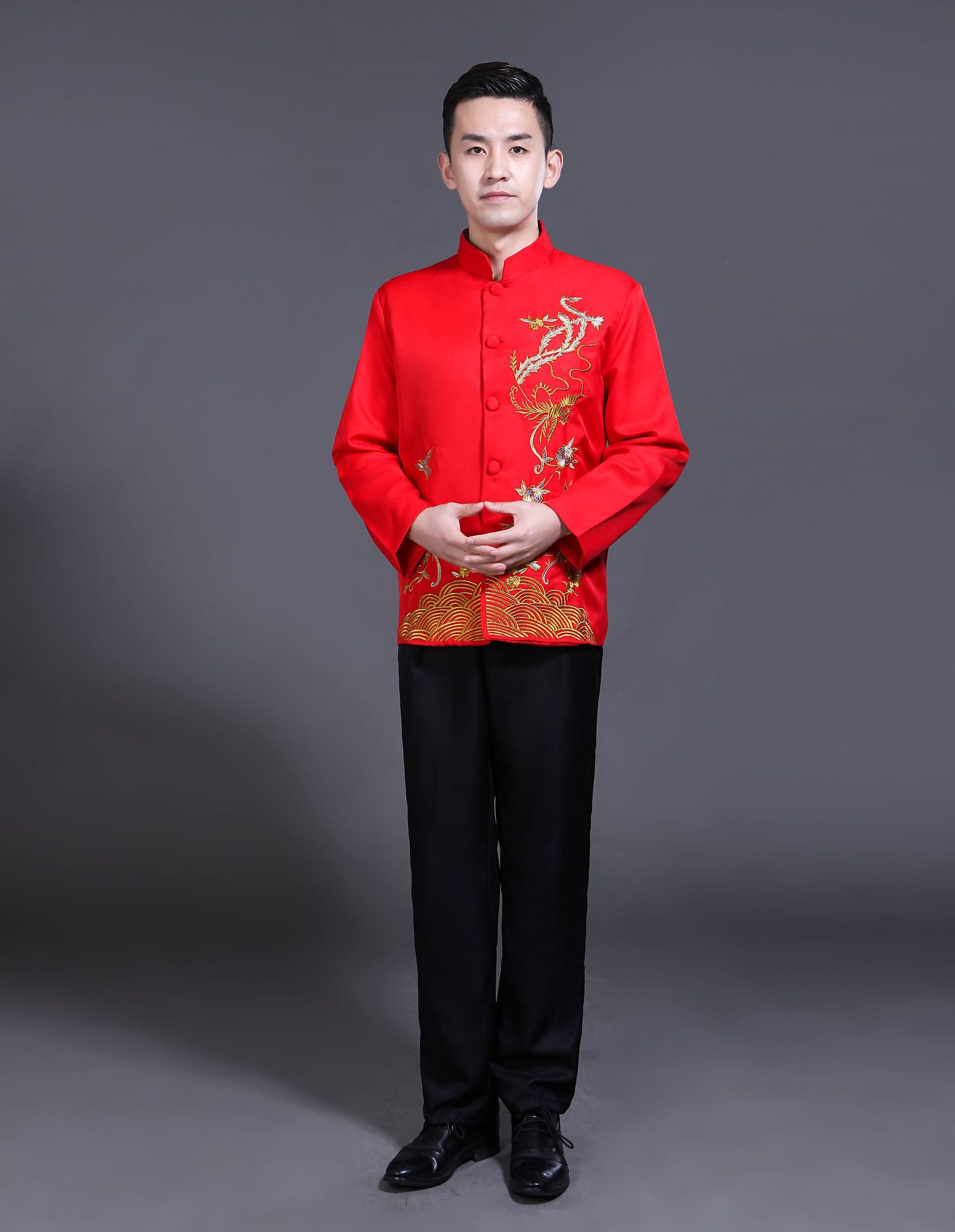 新款成人中山装演出服民国五四青年服装大学生合唱服男主持人礼服