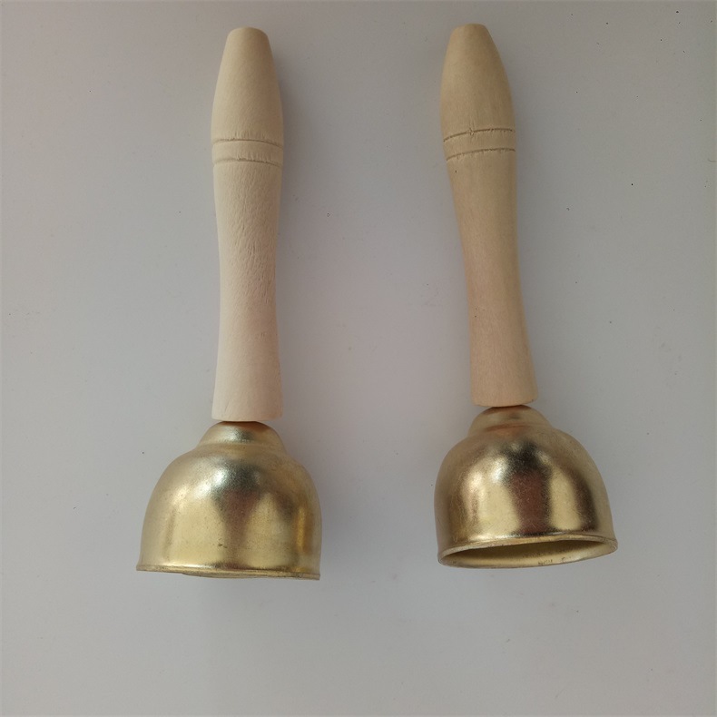 手柄碰钟 仿铜手摇碰铃对钟 音乐教学乐器对铃奥尔夫乐器