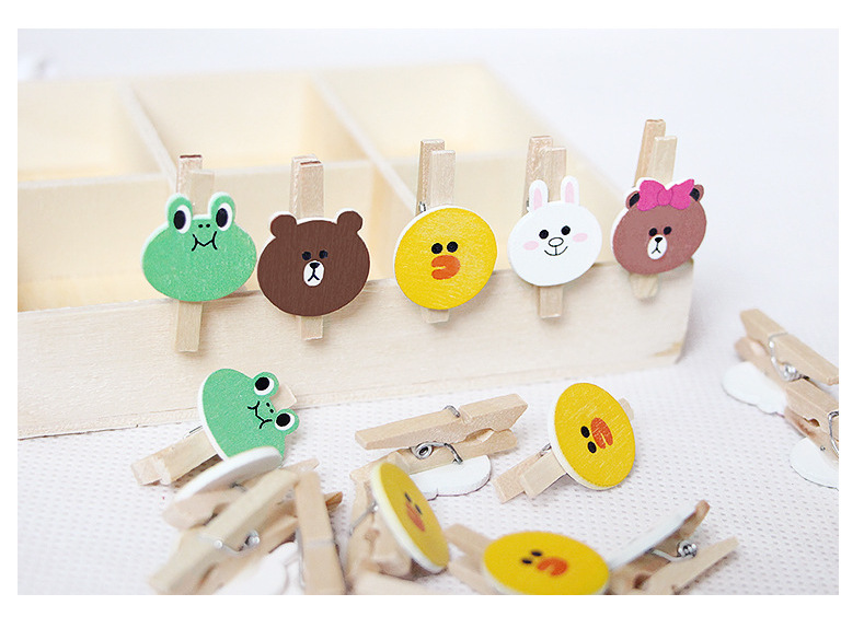 厂家木制卡通小夹子留言夹照片夹装饰夹木夹爱心桃卡通批发零售