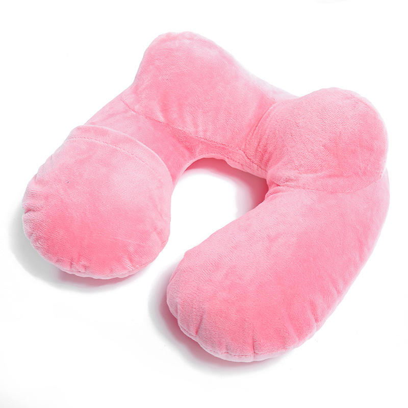 亚马逊充气旅行u型枕收纳便携充气护颈枕tpu空气枕头现货厂家批发