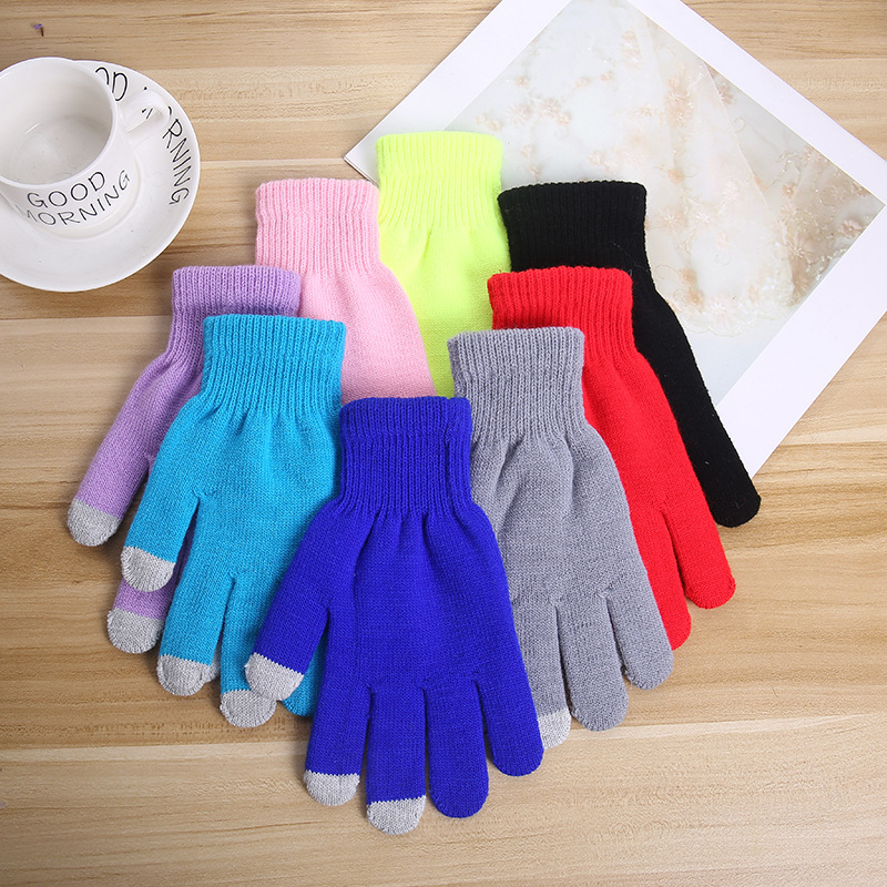 冬季打游戏触屏全包手套 男女加厚保暖全指手套学生户外防风手套