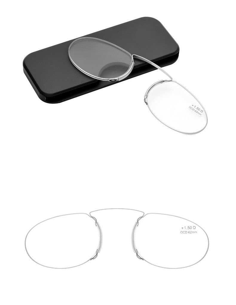 夹鼻老花镜无框超轻迷你老年镜卡片式夹鼻子放大阅读镜品质