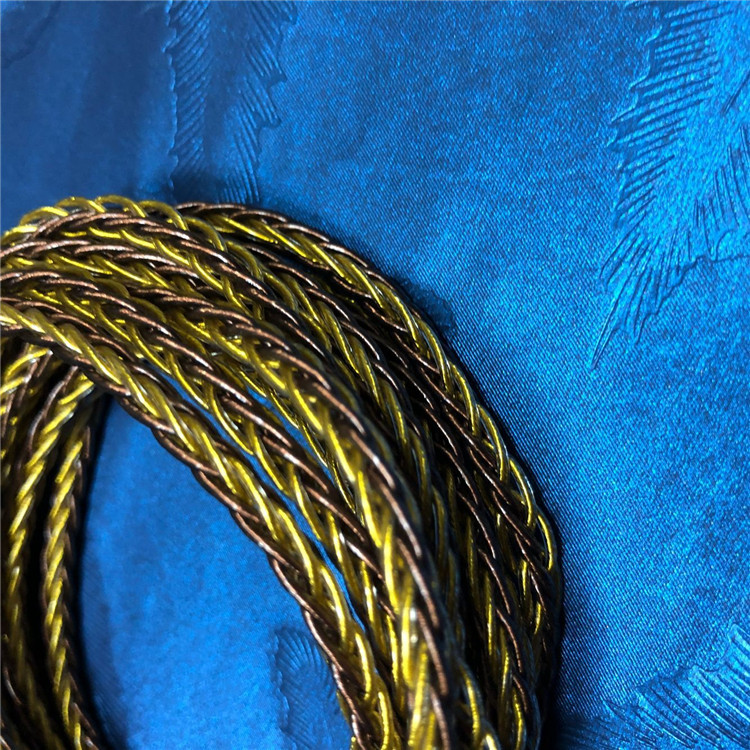 单晶铜 古铜金混编线材 8股编织200芯7n纯单晶铜 铜 镀金 diy线材