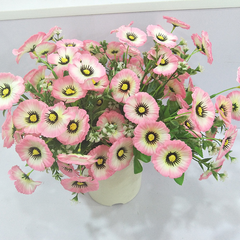 厂家生产18头猫眼菊 仿真菊花 家居软装摄影装饰假花 欧式小把花