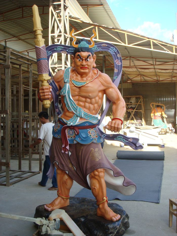 大型哼哈二将铜像彩绘哼哈二将雕塑哼哈二将雕塑现货定做哼哈二将