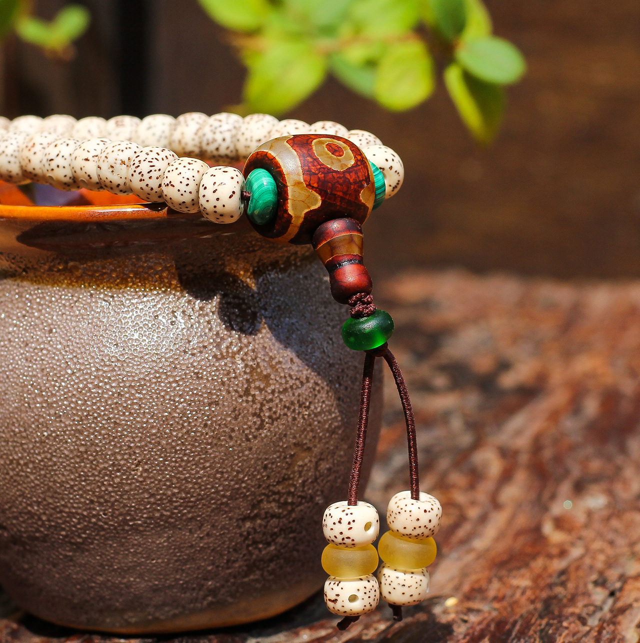 星月菩提子108颗佛珠手串 正月 配天眼玛瑙菩提子佛珠手链