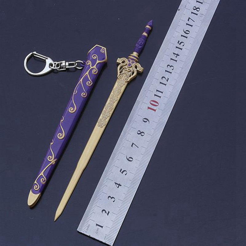 影视周边古剑兵器武器芙蕖剑陵越剑红玉剑带鞘钥匙扣挂件