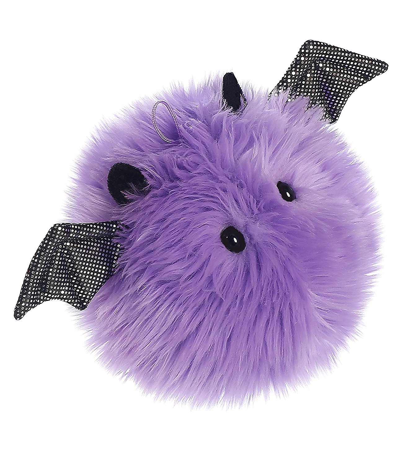 2021新款推出书包毛绒球挂件 蝙蝠形状紫色12.7cm毛茸茸毛绒玩具