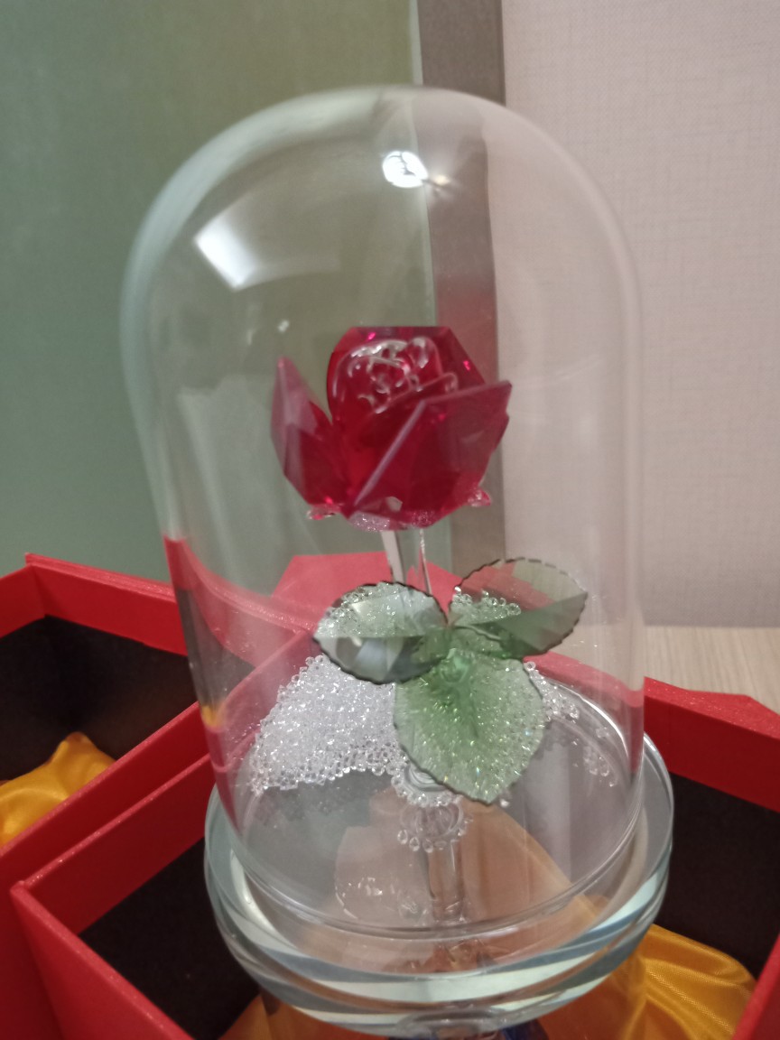 高档水晶艺术品摆件水晶玫瑰花创意情人节礼物