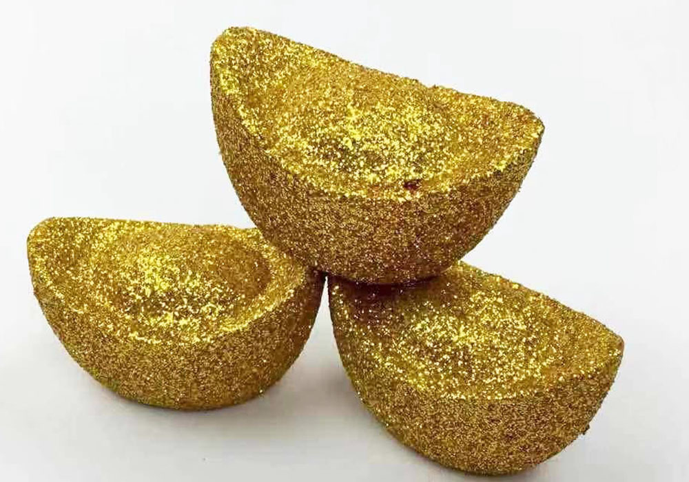 【厂家直销】仿真泡沫假元宝 金元宝 银元宝殡葬用品配件