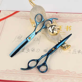 新款不锈钢理发剪 理发店剪刀 美发平剪牙剪 头发刘海修剪剪刀