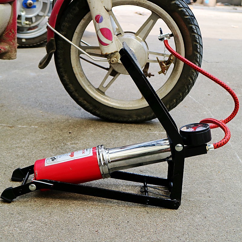 自行车充气筒大号脚踏打气泵 脚踩电瓶车电动车用打气 脚踩打气筒